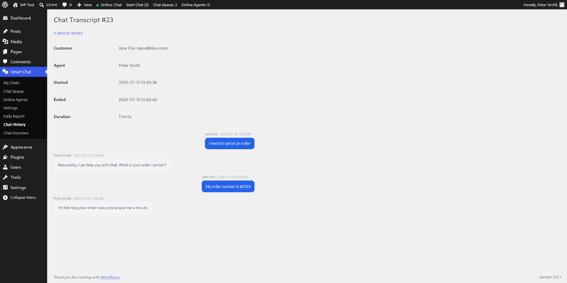 Chat Transcript