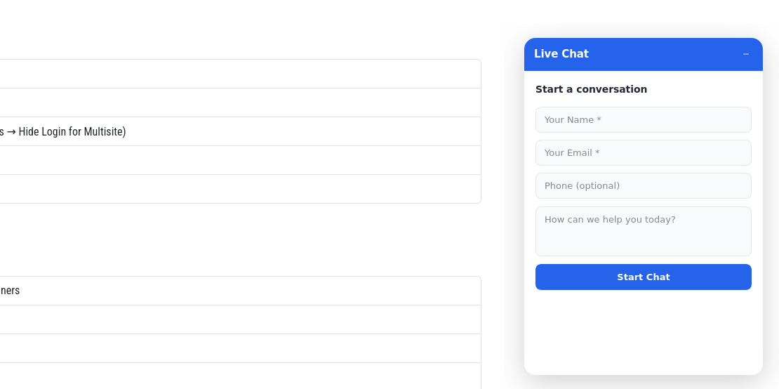 Front end - Start Chat